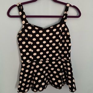 Polka dot peplum top